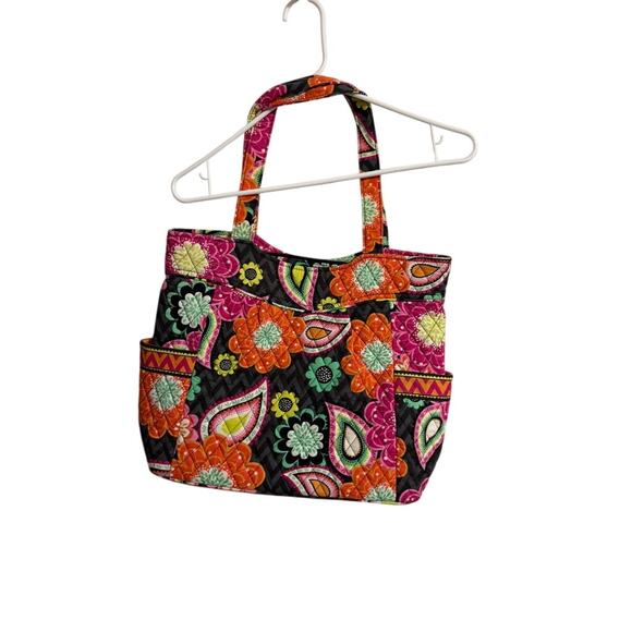 Vera Bradley Handbags - VERA BRADLEY TOGGLE TOTE IN ZIGGY ZINNIA PRINT - RETIRED PRINT